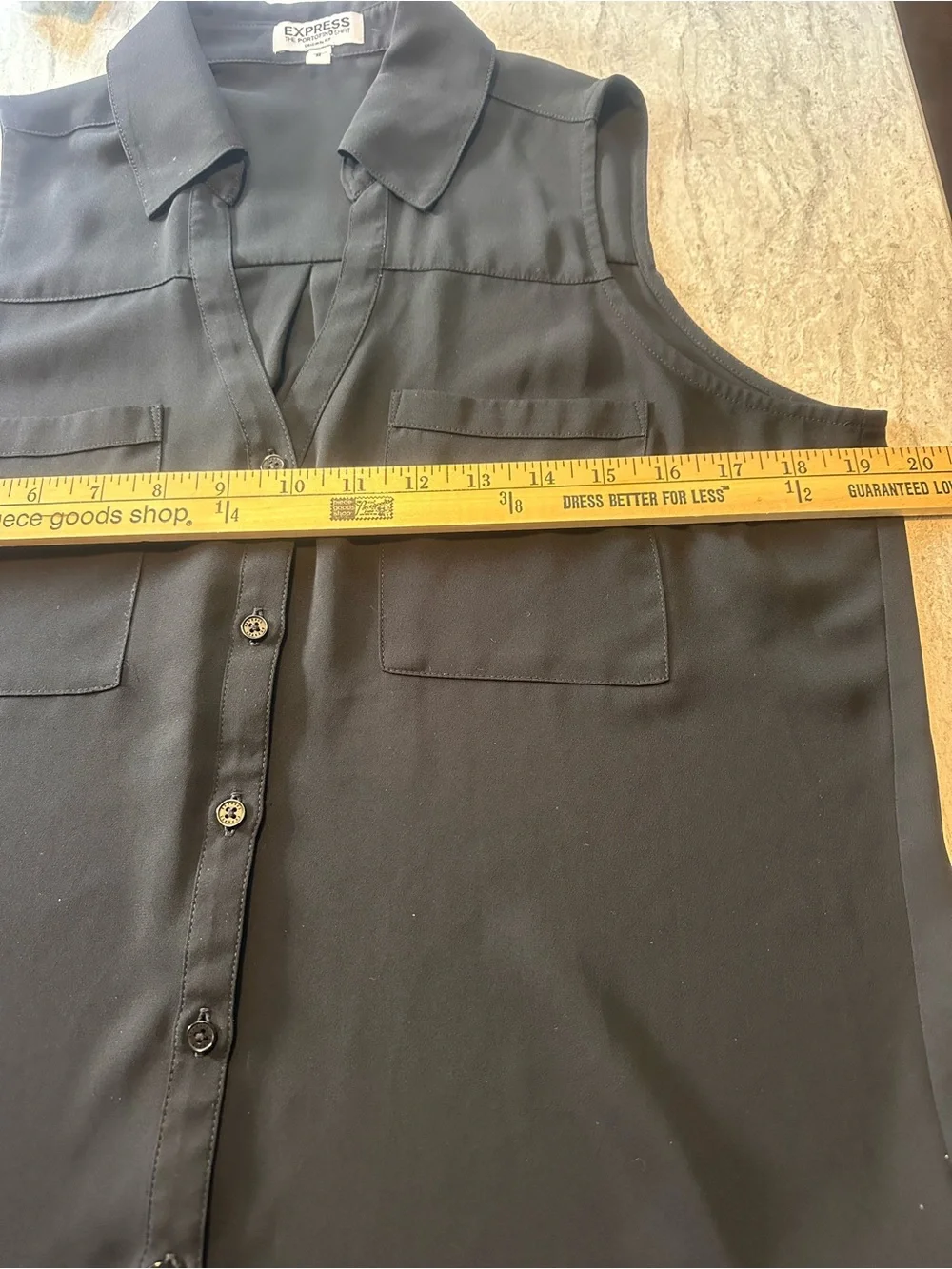 Express The Portofino Shirt Womens Medium Black Sleeveless Semi Sheer Blouse